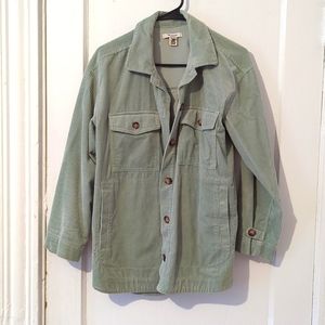 Madewell Teal Corduroy Spring Button Down, Military Style Top, Folklore Era